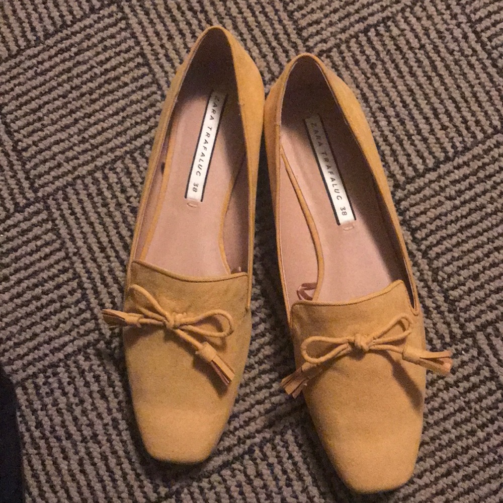 Mustard yellow flats. Never worn